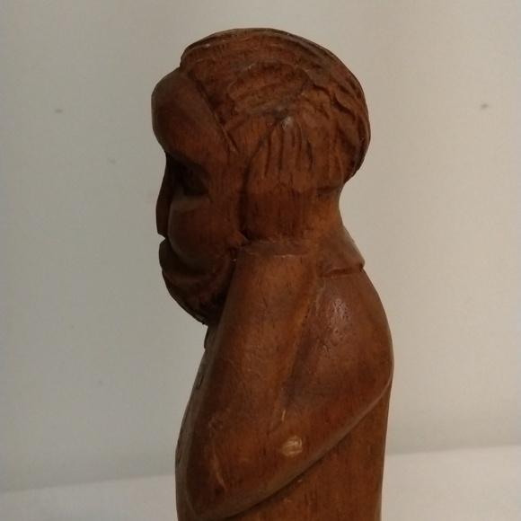 Vintage Hand Carved Wood Statue of Van Gogh - Picture 3 of 8